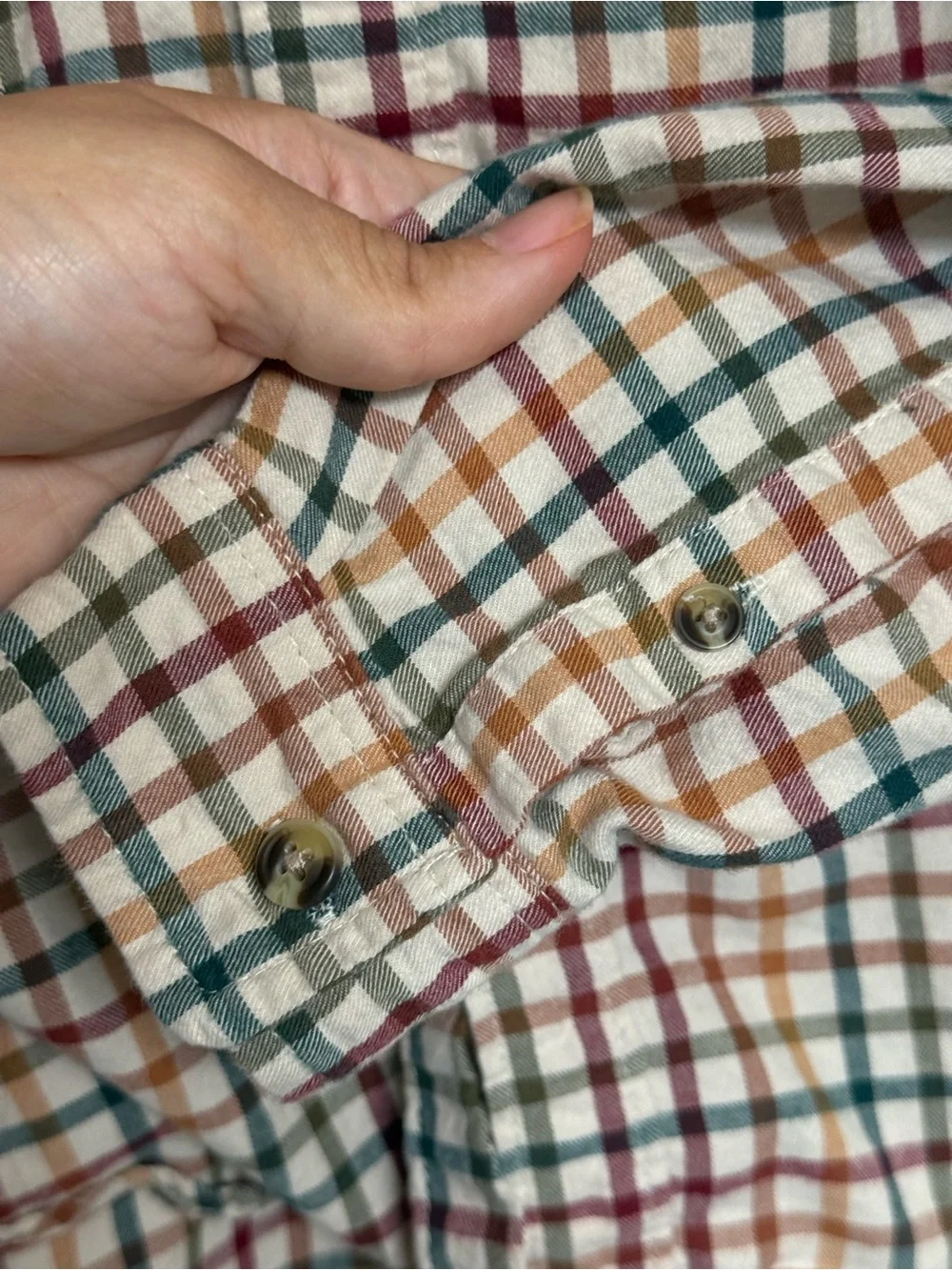 Class Club Boy’s Long Sleeve Ivory Plaid Button Up Sport Shirt LIKE NEW 14/16